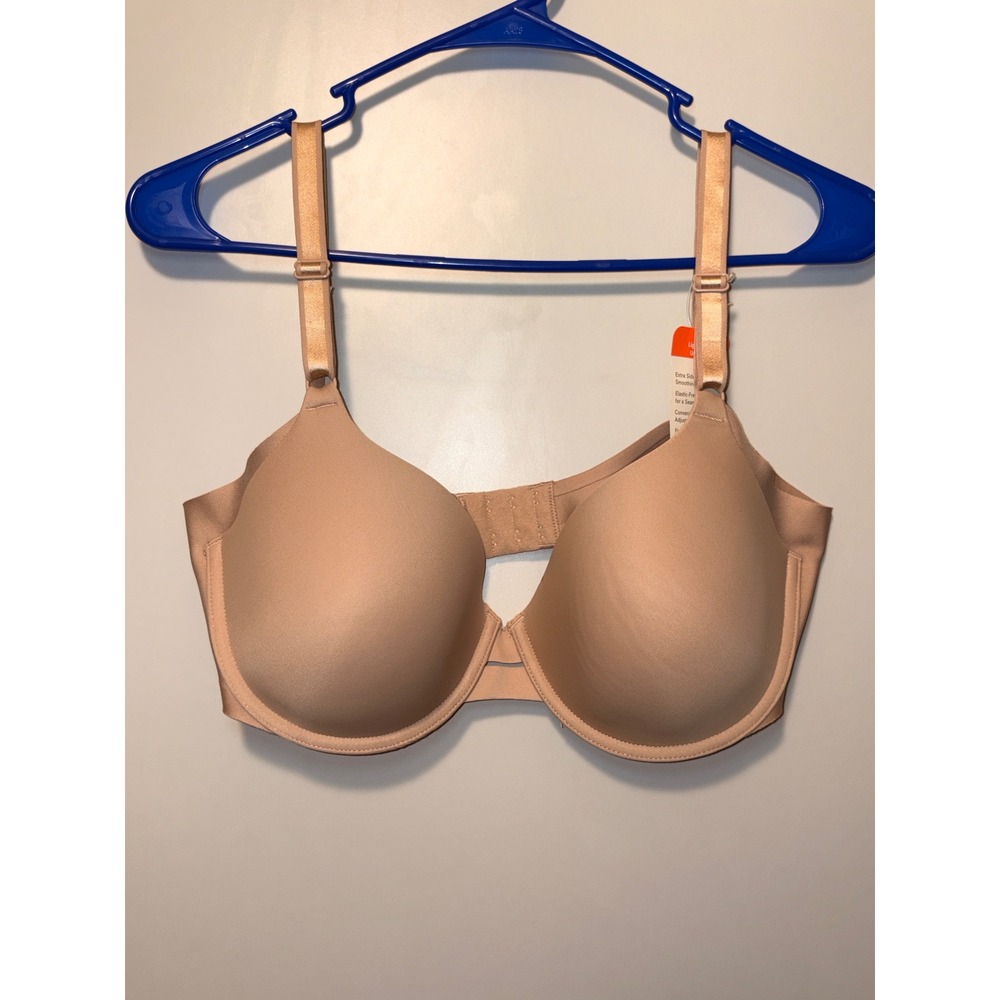 Warners Simply Perfect Underwire Bra 36D Toasted Almond Side Smoothing Nude